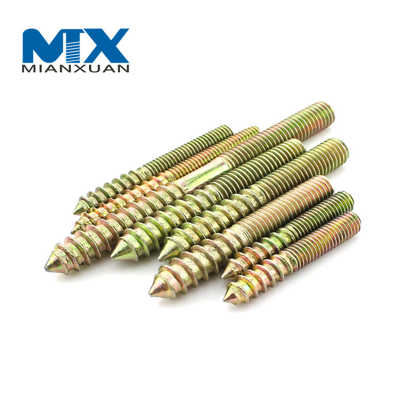 Perno de suspensión de rosca de madera, tornillo de pasador, Perno de suspensión de fijación de muebles de doble extremo