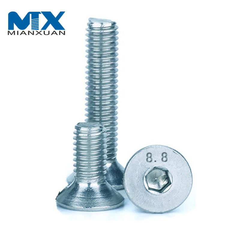 Acero inoxidable avellanado 304 316 del perno de cabeza plana del zócalo del hexágono DIN7991