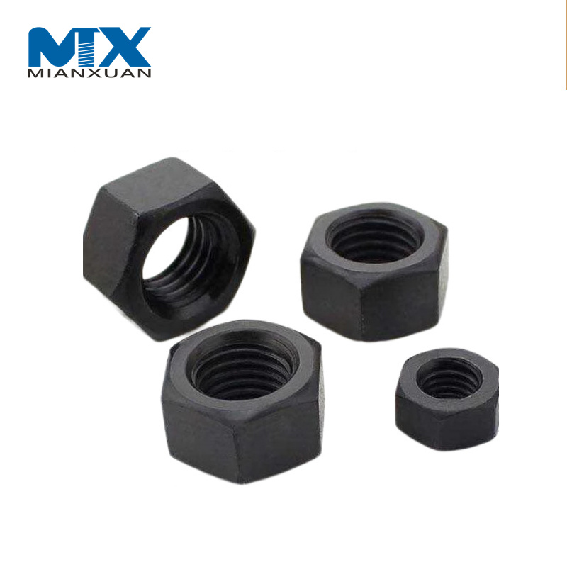 Tuerca hexagonal con acabado negro ASME B 18.2.2 para perno hexagonal con varilla roscada Grado 2 5 8