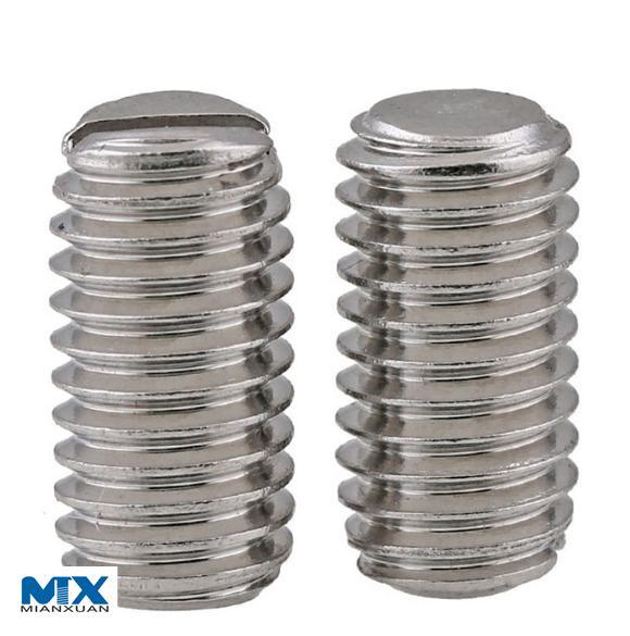 Tornillos de fijación ranurados con punta plana