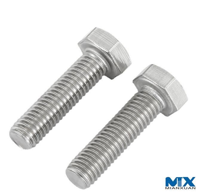 Pernos hexagonales de acero inoxidable con rosca completa