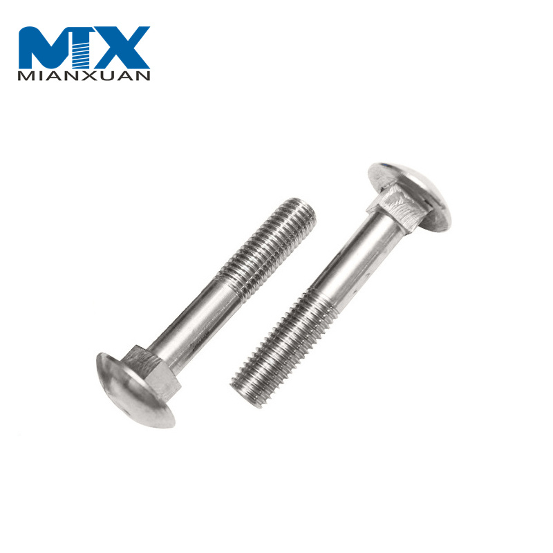 NF E 27-3 Pernos de cuello cuadrado con cabeza de copa Pernos de carro con cabeza de seta Sujetador 304 316 Acero inoxidable Óxido negro de carbono galvanizado
