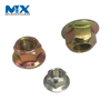 Tuercas hexagonales de tuerca con reborde galvanizadas de acero al carbono tipo par predominante DIN6927 de alta calidad con tipo de punto de presión