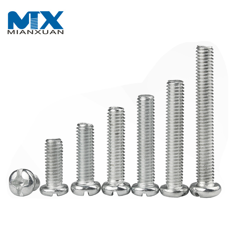 Todos los tornillos Phillips de cabeza plana de tornillo de máquina empotrado en cruz de acero inoxidable DIN7985 de todos los tamaños