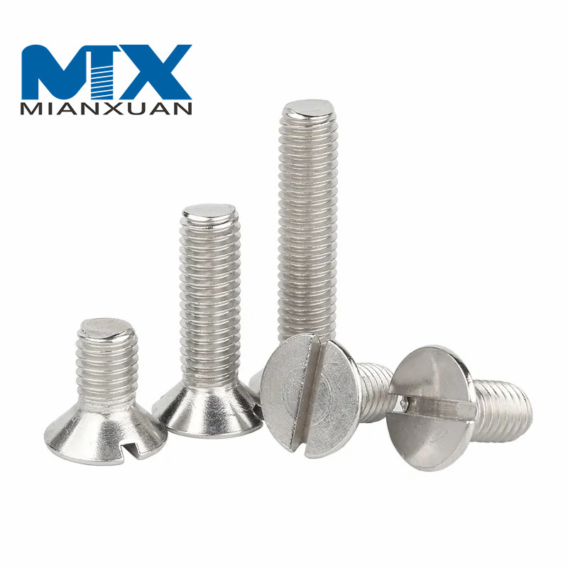 DIN963 Acero inoxidable 304 316 Tornillo de máquina de cabeza avellanada elevada ranurada con una ranura