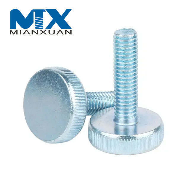 Tornillo moleteado de cabeza plana