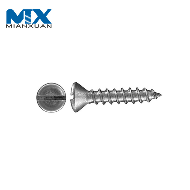 Hardware sujetadores Metal acero ranurado ovalado cabeza avellanada tornillos autorroscantes para madera DIN7973