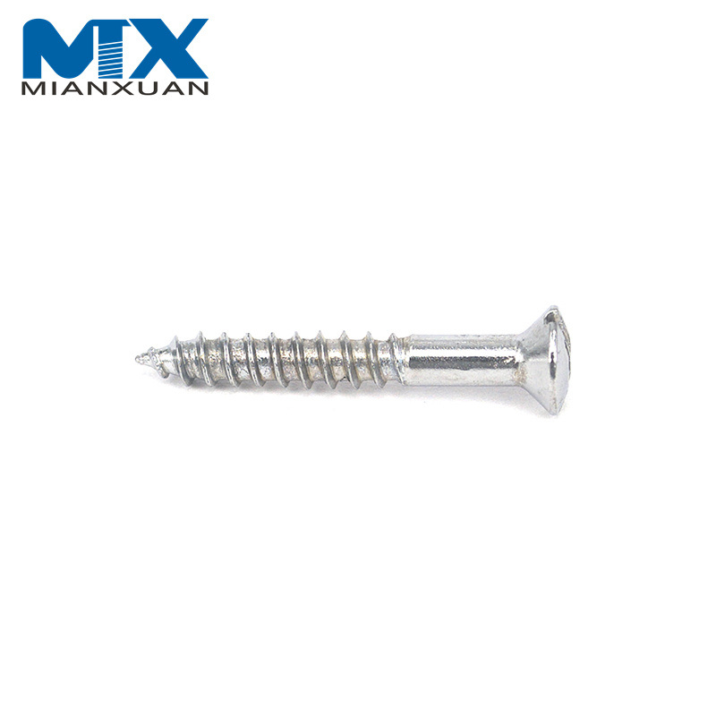 Tornillo de madera ranurado con cabeza ovalada de acero al carbono con rosca D2.5-D6.0 de alta calidad DIN95
