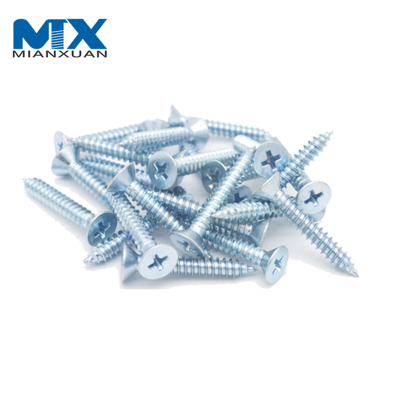 Tornillo de cabeza avellanada Phillips de acero inoxidable DIN7982 liso