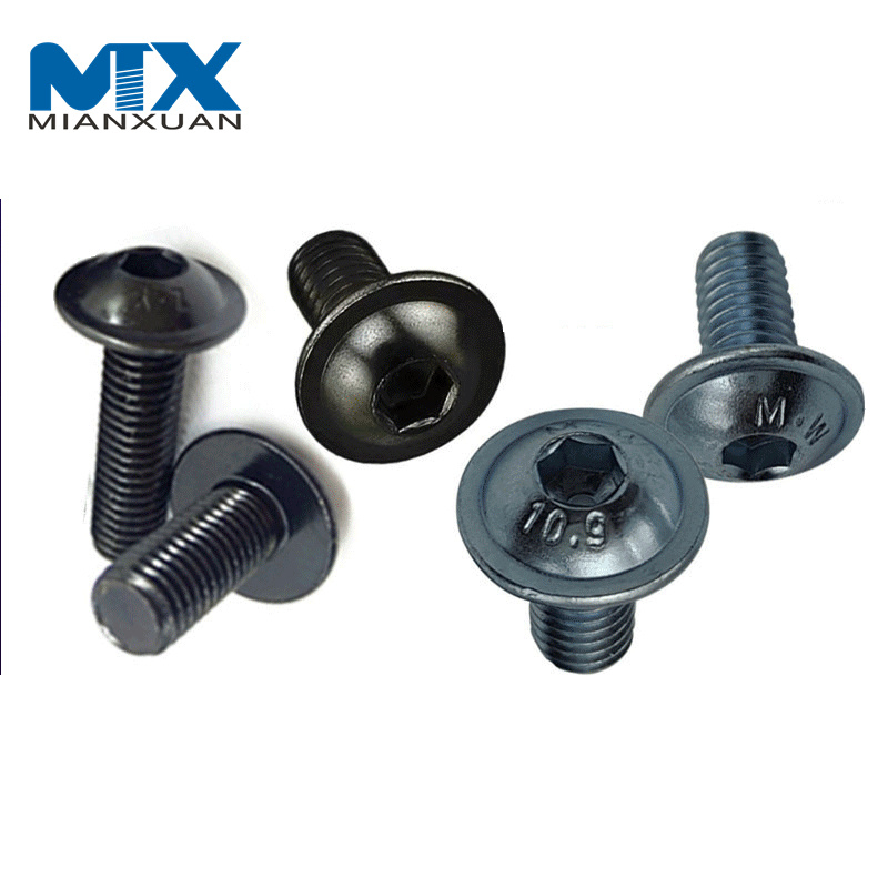 Tornillos de cabeza de botón hexagonal de acero inoxidable con collar ISO7380-2