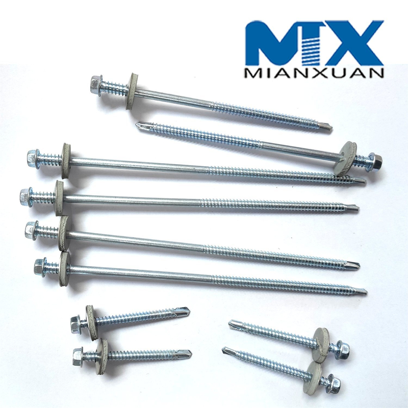 Tornillos autoperforantes bimetálicos hexagonales HD (SS304+CS) endurecidos, EPDM Wasger