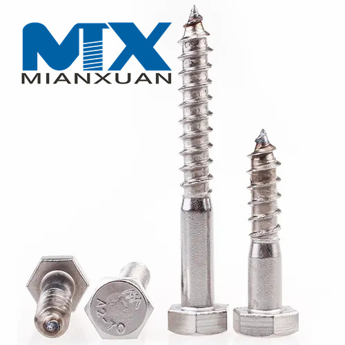 Tornillo tirafondo de cabeza cuadrada con cabeza hexagonal DIN571