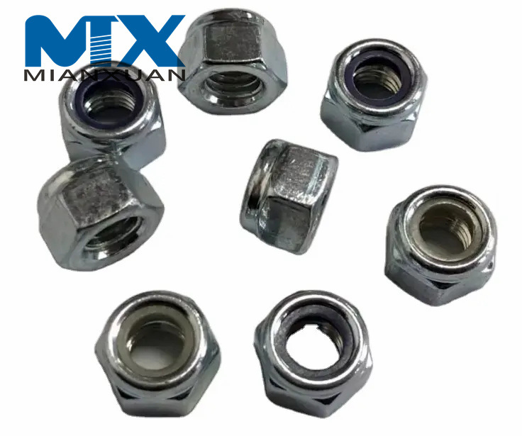 Tuercas de inserción de nailon hexagonales DIN985 Tuercas autoblocantes de nailon