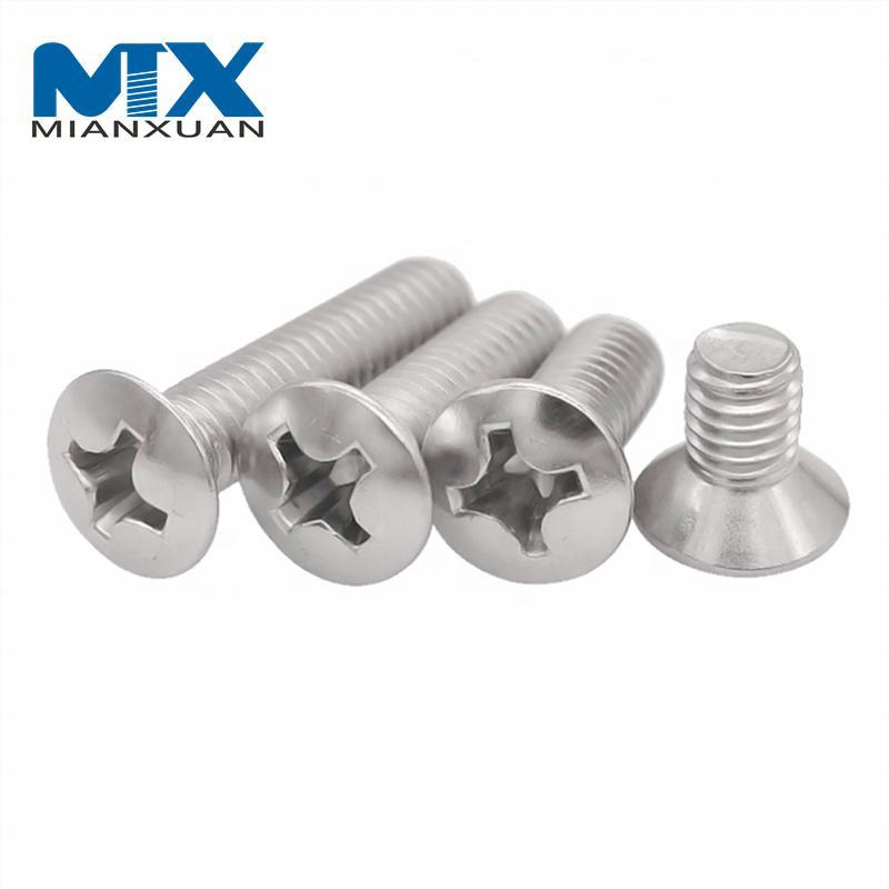 Tornillos de cabeza avellanada elevada SS304 DIN966 con ranura en cruz