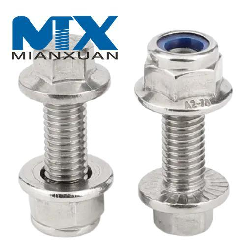 Tuerca de seguridad de nailon con brida hexagonal DIN1663