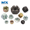 DIN937 Tipo a Tuerca ranurada delgada hexagonal Tuerca castillo M12 Tuercas ranuradas hexagonales chapadas en zinc amarillo