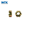 DIN937 Tipo a Tuerca ranurada delgada hexagonal Tuerca castillo M12 Tuercas ranuradas hexagonales chapadas en zinc amarillo