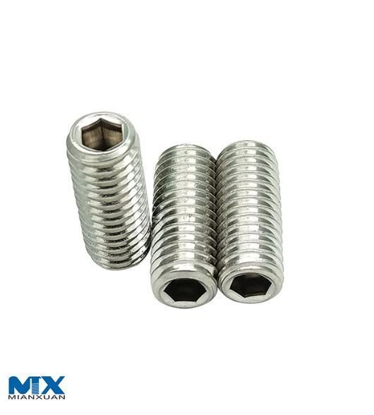 Tornillos de fijación hexagonales de acero inoxidable con punta plana