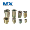Rosca de zinc para tuercas de inserción de madera Tuercas para muebles con cabeza hexagonal con bridas